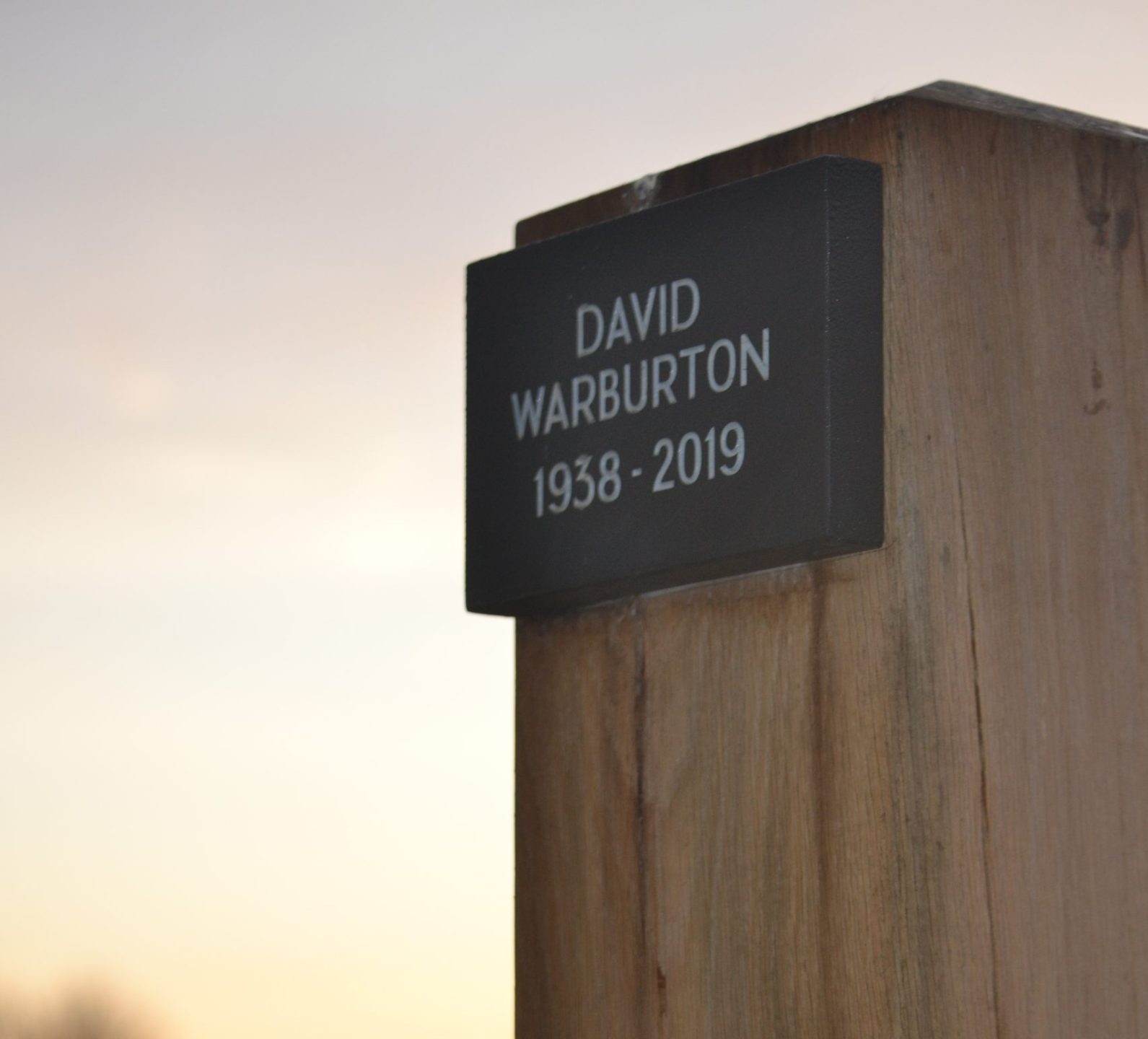Slate Plaque on an Oak Post-Memorials